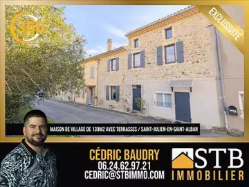 Saint Julien en Saint Alban 07000 Achat / Vente maison 5 pièces t5 terrasse