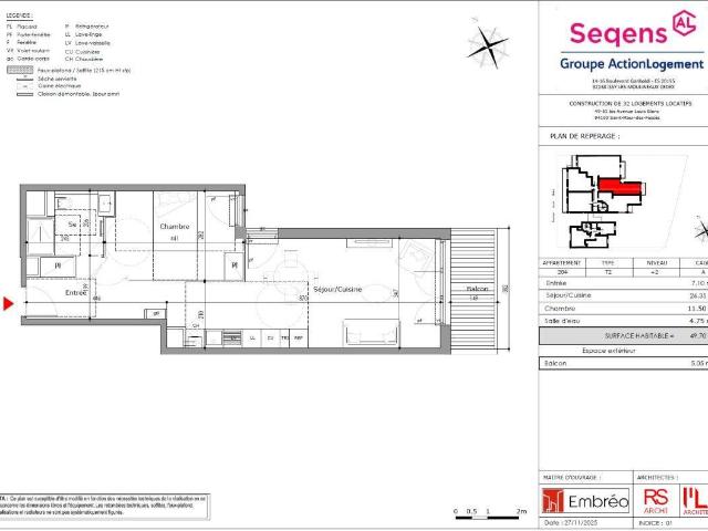 SAINT MAUR DES FOSSES – Appartement neuf 2 pièces 49,70 m² avec