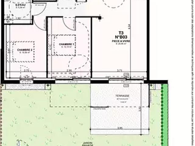 Saint Pol de Léon 29250 Achat / Vente appartement 3 pièces t3 terrasse