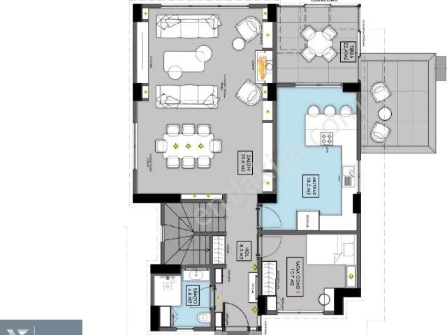 Sakura 1 Projesi Projesi 4+1 226m2 Balkonlu Satılık Villa