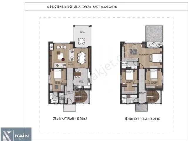 Sakura 2 Projesi 4+1 224m2 Balkonlu Satılık Villa