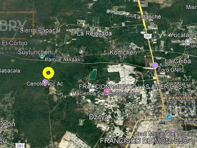 Se vende terreno de 30,200m2 sobre la carretera Noc Ac Sierra Papacal