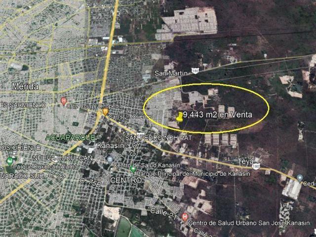 SE VENDE TERRENO DE 9,443 m2 EN KANAS?N, RODEADO DE VIVIENDAS