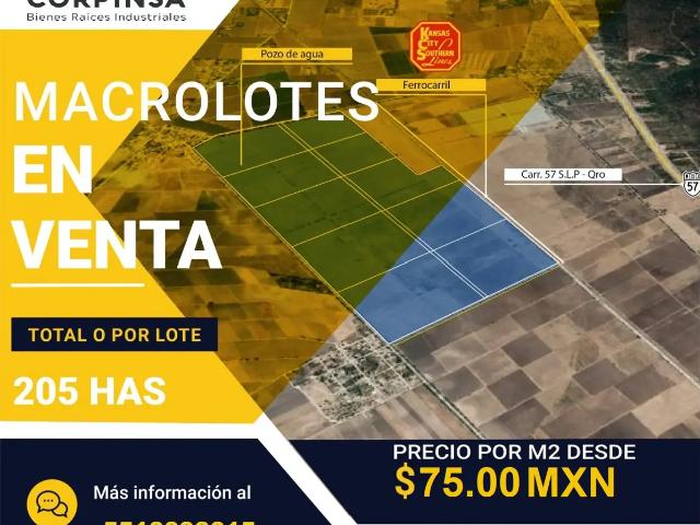 Se Vende Terreno Industrial en Queretaro carretera 57 a San Luis Potosi