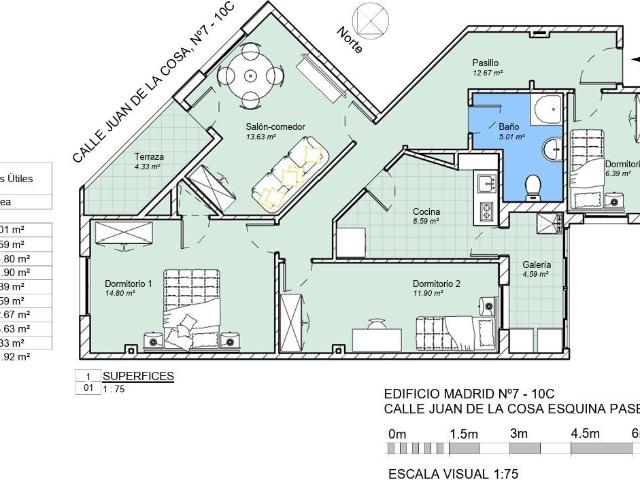Se vende piso en Paseo Alfonso XIII junto a la universidad con 3 dormitorios y 1 baño