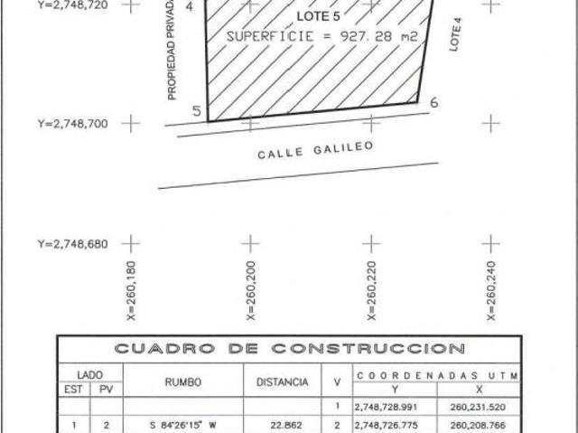 SE VENDEN TERRENOS POR CALLE GALILEO CERCA DE CASA CUINA