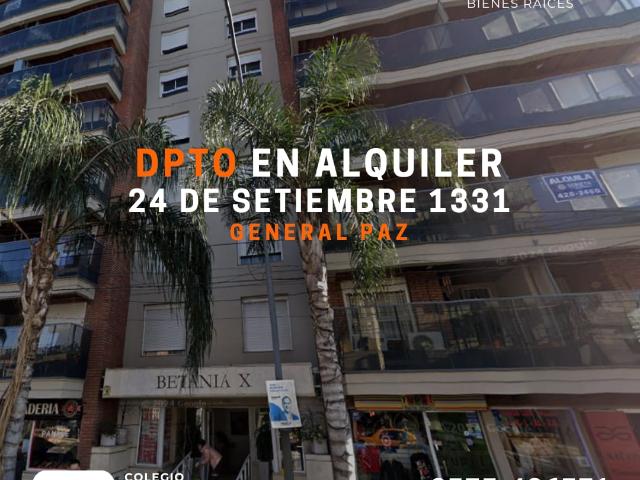 SE ALQUILA DPTO DE 1 DORMITORIO / 24 DE SEPTIEMBRE 1331 GRAL PAZ