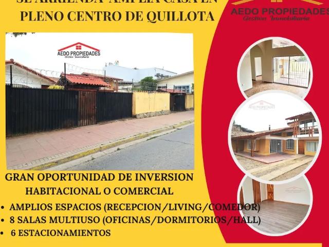 Se Arrienda Amplia Casa Destino Administrativo, Quillota