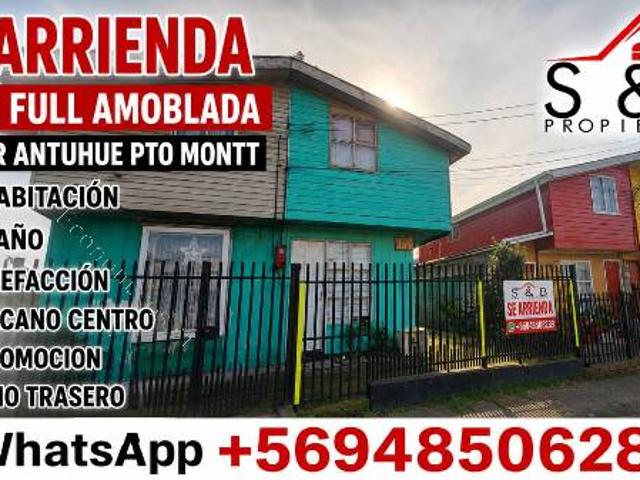Se arrienda casa full amoblado sector antuhue pto montt