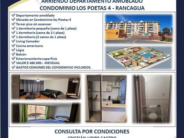 SE ARRIENDA DEPARTAMENTO AMOBLADO
