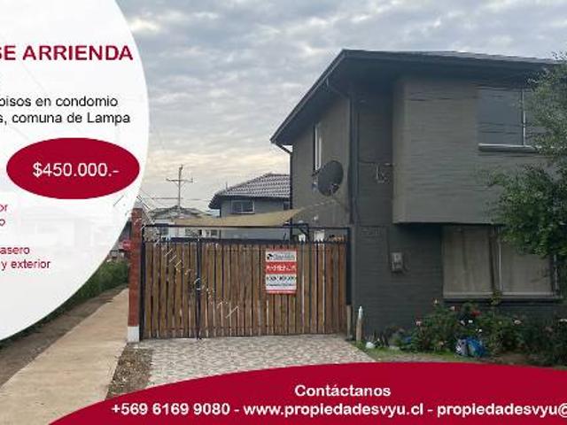 Se arrienda hermosa casa en la comuna de Lampa