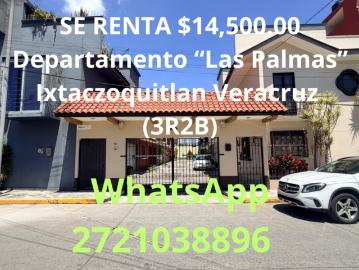 SE RENTA $14,500.00 Departamento 104 “Las Palmas” Ixtaczoquitlan Veracruz 3R2B