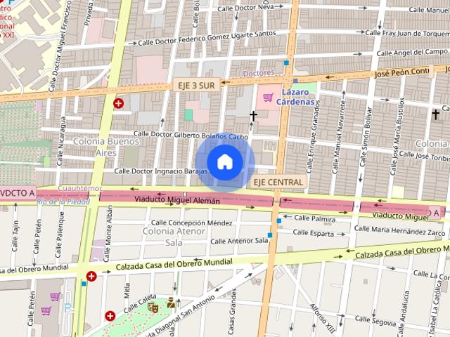 Se Renta Departamento Semi amueblado en Eje Central Lazaro Cardena, alcaldia cuauhtemco, cdmx