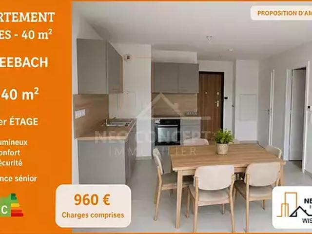 Seebach 67160 Location appartement 2 pièces t2