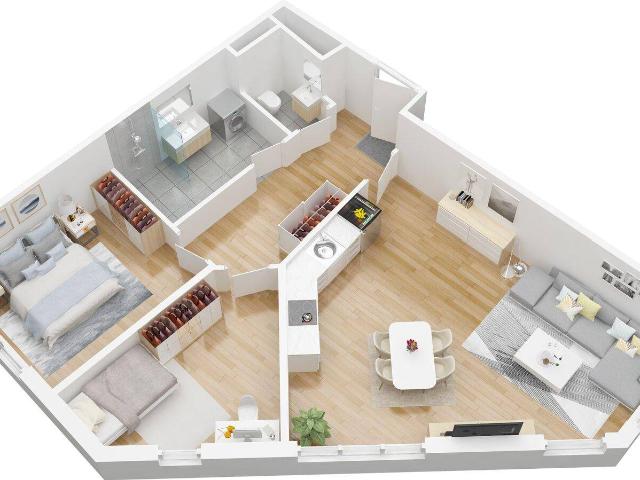 Sehr gut aufgeteilte 2 1/2 Zimmerwohnung mit 69,32 m² WFL Top 11