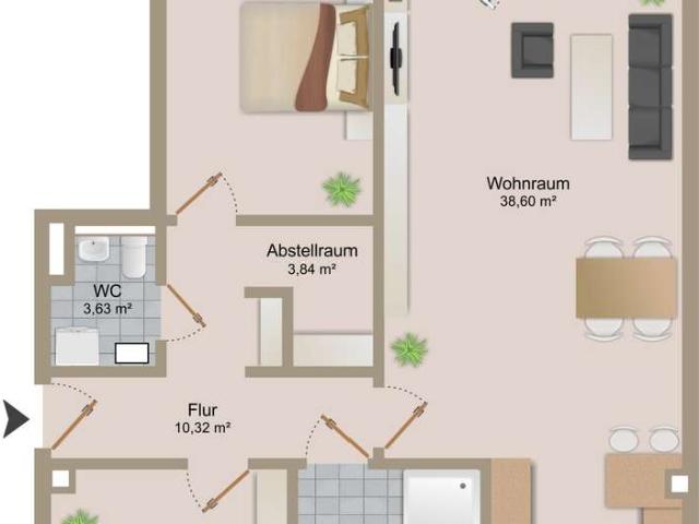 Sehr großzügige 3 Zimmer Wohnung in St. Leon Rot