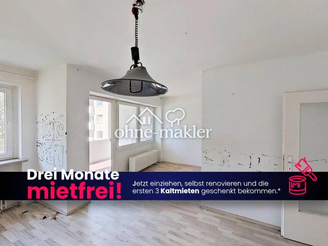 Selbst gestalten und dabei sparen: Single Apartment mit BALKON und Wannenbad