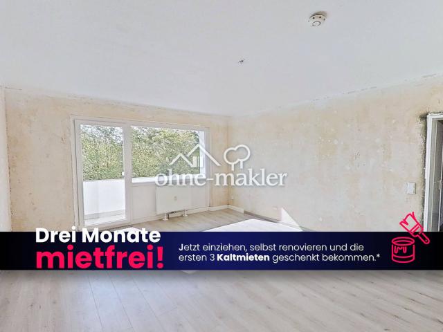 SELBST RENOVIEREN UND SPAREN: Große 4 Zimmer Wohnung mit BALKON und viel Lichteinfall