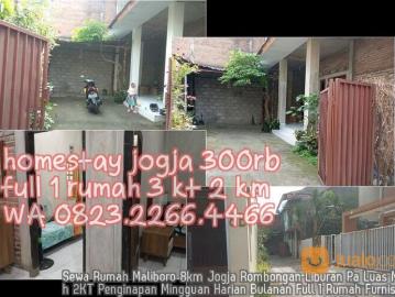 Sewa Rumah Maliboro 8km Jogja Rombongan Liburan Pa Luas Murah 2KT Penginapan Mingguan Harian Bulanan