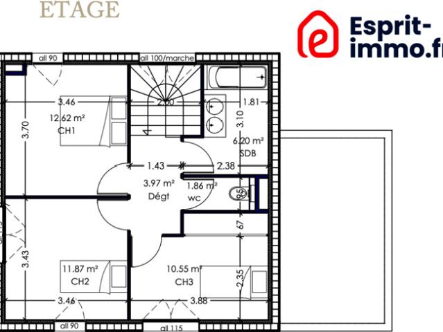 Seyssel centre, Villa 94 m² habitables avec garage