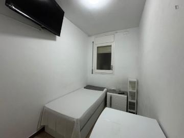 Single bedroom with interior window