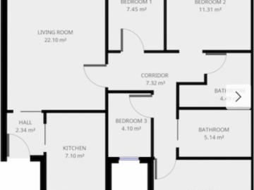 Single bedroom in a 4 bedroom apartment near Maragall metro station