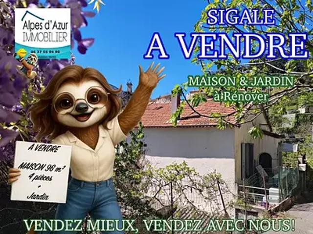 Sigale 06910 Achat / Vente maison 4 pièces t4 terrasse