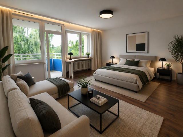 So gemütlich: renovierte 1 Zimmer Wohnung mit Blick ins Grüne