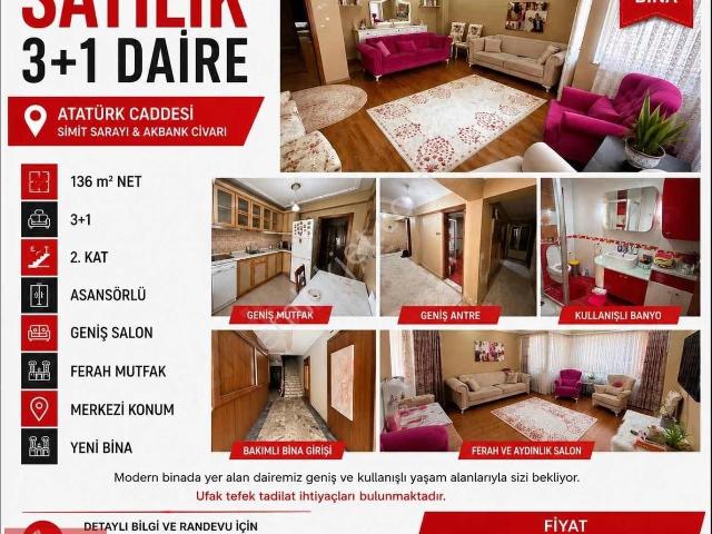 Soma Emlak* Satılık Atatürk Cad. Geniş 3+1 Daire