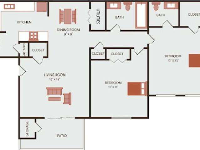 Somerset Apartments 2 Bedroom Apartment for Rent at 1523 Country Club Dr, Jackson, MS 39209