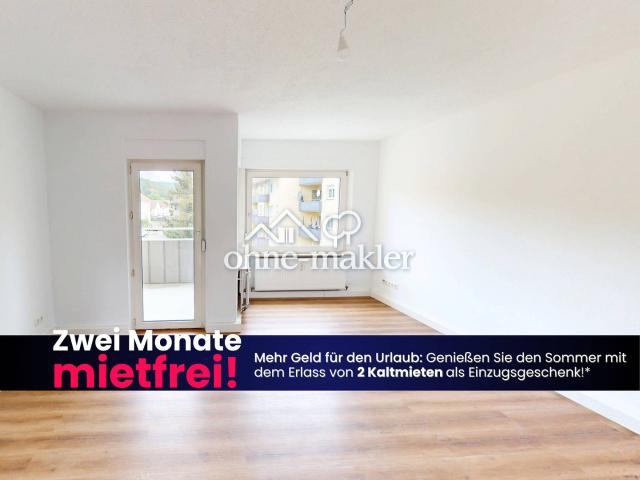 Sommer, Sonne, Sparen: 2 NKM geschenkt! 2 Zimmer Wohnung mit BALKON in fußläufiger Nähe zum Ufer des Main