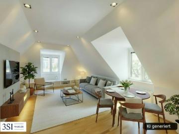 Sonnige Dachgeschosswohnung in beliebter City Lage nahe U1 Taubstummengasse und Naschmarkt
