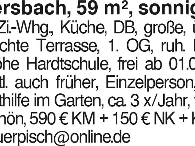 Sonnige 2 Zi. Whg. in Ebersbach