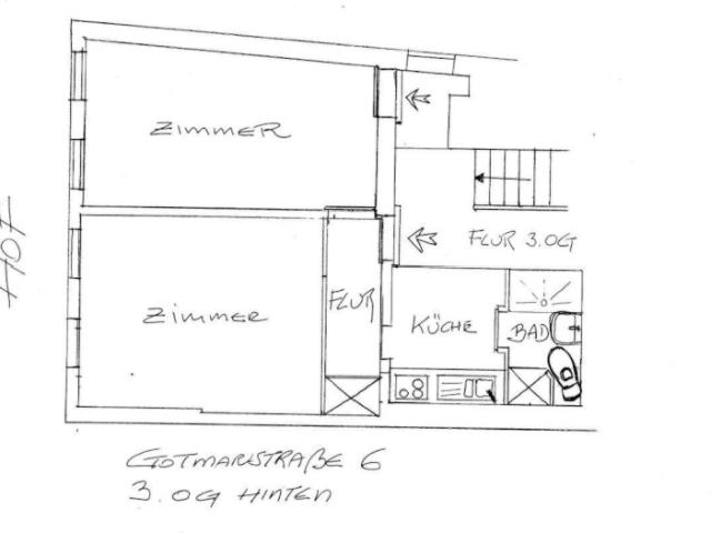 Sonnige 2 Zimmer Wohnung geschmackvoll renoviert, in der Innenstadt nur 100 m. von Alten Rathaus