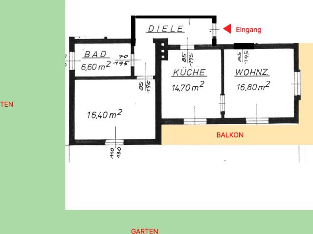 Sonnige 2 Zimmer Wohnung mit Badewanne, Balkon und Garten in Eggersdorf
