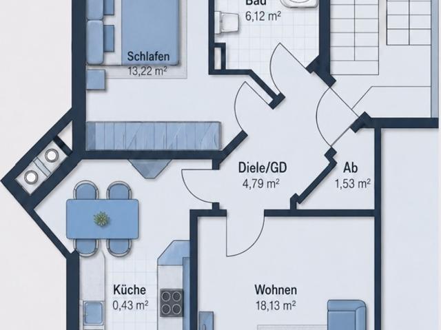 Sonnige 2 Zimmer Wohnung mit Balkon und Stellplatz in Weidach