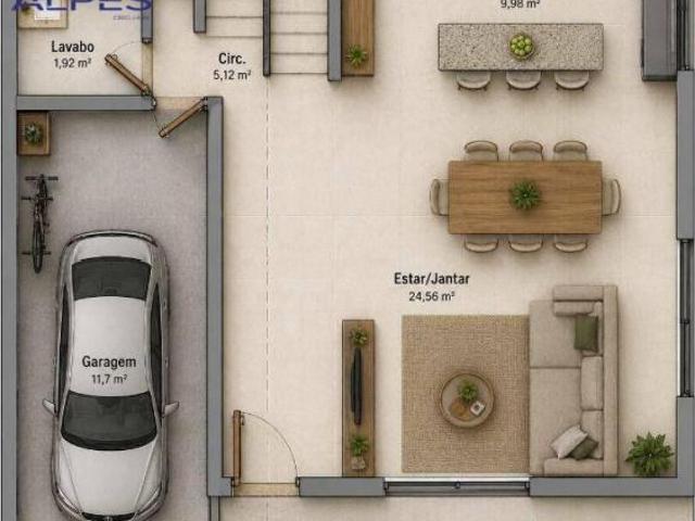 Sobrado com 3 dormitórios à venda, 126 m² por R$ 750.000,00 Guaíra Curitiba/PR