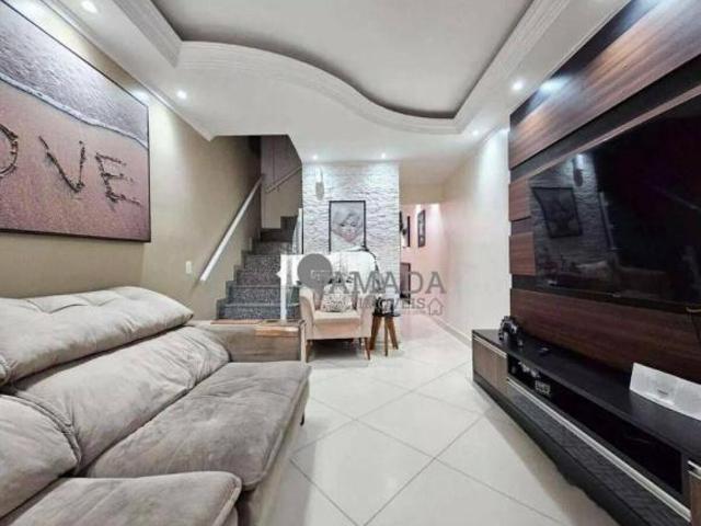 Sobrado frontal com 3 quartos sendo 1 suíte, churrasqueira, 4 vagas à venda, 148 m² por R$ 670.000