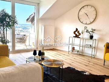 Sofort beziehbare 4 Zi ETW mit einzigartg. Turmzimmer & traumhaftem Panoramablick. Provisionsfrei!