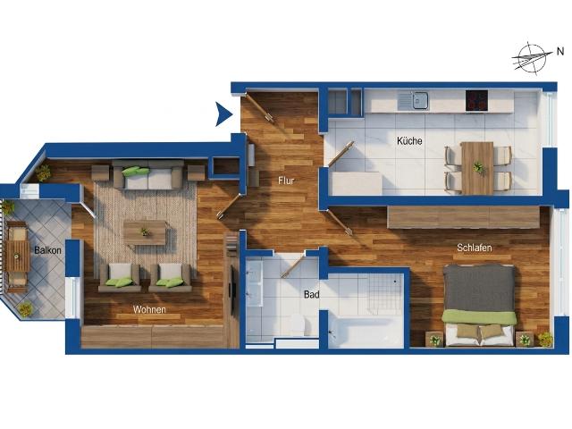Solide Investition in Leipzig: Vermietete 2 Raum Wohnung mit Balkon und Altbauflair
