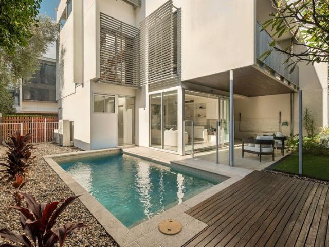 Sophisticated Three Level New Farm Townhouse with Private Pool