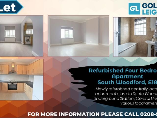 South Woodford Refurbished 4 Bedroom Flat Goldstein Leigh