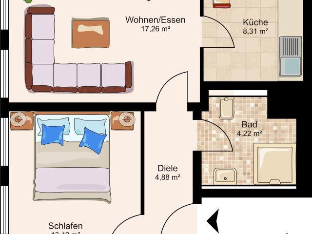 Small, charmingly furnished flat in a well maintained 9 unit building in Aachen Haaren, Aachen Amsterdam Apartments for Rent