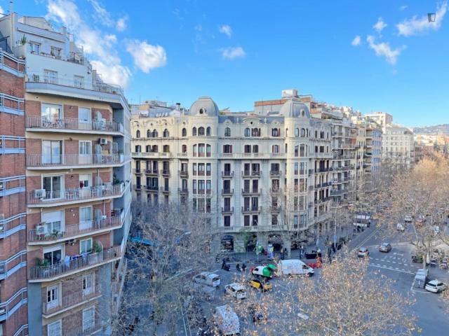 Spacious bedroom in elegant apartment in Eixample