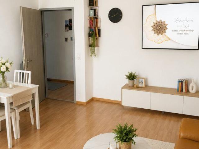 Spacious floor plan and balcony with a beautiful view for relaxation!