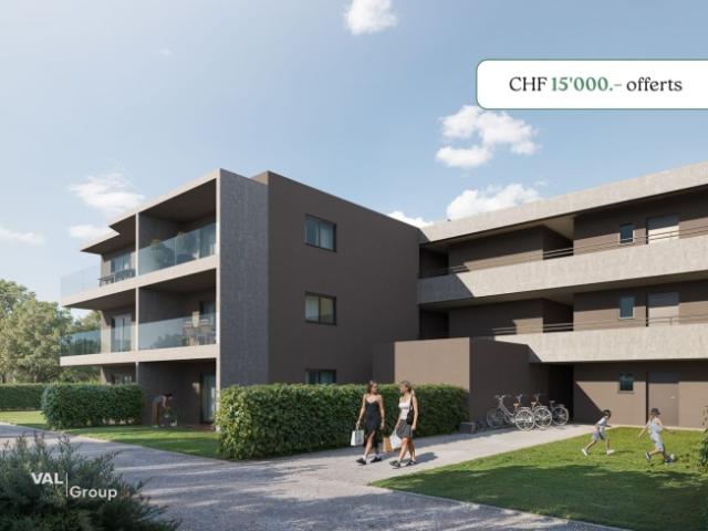Sparen Sie 15.000 CHF. Hervorragende neue 3,5 Zimmer Wohnung im Erdgeschoss mit Garten