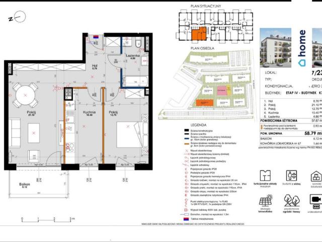 Sprzedam komfortowe 2 pokojowe mieszkanie 58 m² w Kleszczewie