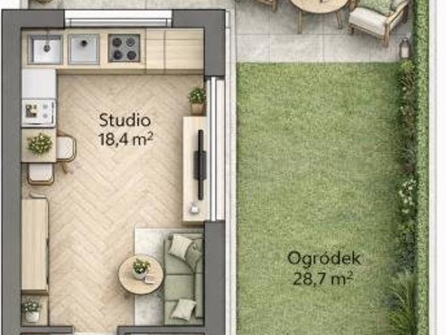 Sprzedam nowoczesne 26 m² z ogródkiem i garażem w Rembertowie