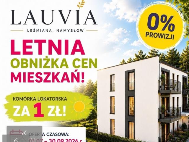 Sprzedam nowoczesne 46 m² mieszkanie w Namysłowie z komórką za 1 zł