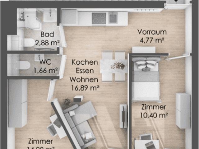 Stadt Carré Wilten Wohnung mit 2 Schlafzimmern